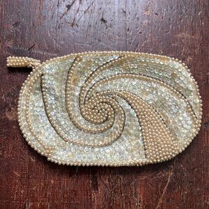 Vintage beaded sequenced clutch made in Japan